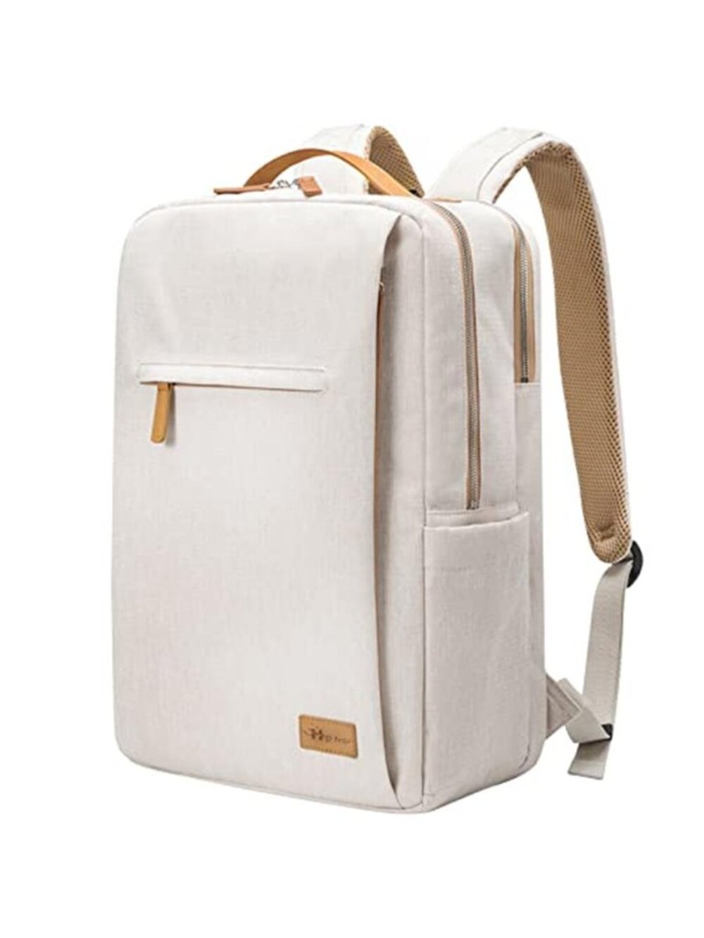 Womens Laptop Backpack 156 Inch Travel College Work Bag USB Charging Port Beige